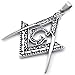 KONOV Mens Freemason Masonic Stainless Steel Pendant Necklace, Silver, 24 inch Chain
