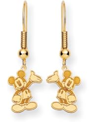 Disney Yellow Gold Waving Mickey Mouse Fishhook Earrings