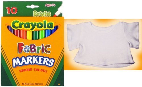 41P JU8RtxL Design Your Own Teddy Bear T Shirt: Party Pak for 6 w/ Fabric Markers   fits 8 10 Stuffed Animals