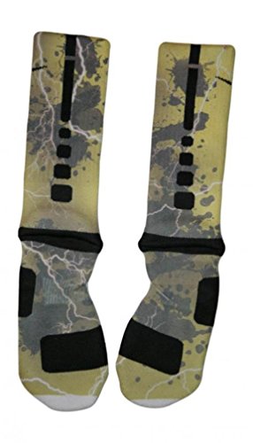 Sock Swagger Men's "Golden State Warriors" Custom Elite Socks Medium 6-8 Multi-Color