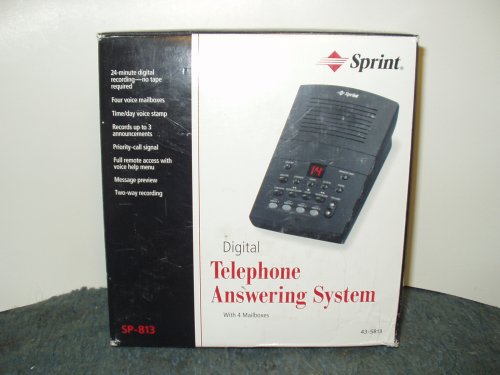 Sprint Radio Shack SP-813 43-5813 Digital Answering System w/ Four Mailboxes Dark Gray