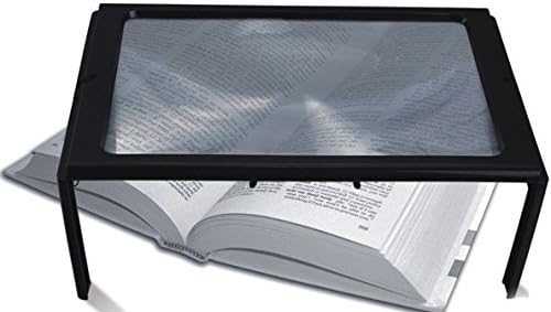 Winglife Hands-free Page Magnifier for Reading with LED Lights - Powerful 3x Magnification - Has Flip Out Legs That Can Stand Over Document - Comes with Neck Cord to Hang It Around Neck - Lightweight, Compact, Portable - Ideal for Reading Small Prints (Map, Newspaper, Magzine and More)
