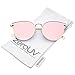 zeroUV - Women's Metal Frame Arrow Temples Colored Mirror Flat Lens Cat Eye Sunglasses 58mm