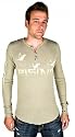 Anonymous Venice Rising Birds Long Sleeve Henley - Olive