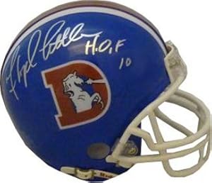 Floyd Little signed Denver Broncos TB Replica Mini Helmet HOF 10