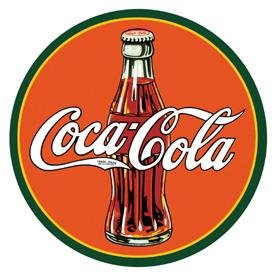 Coca Cola Coke 30's Round Bottle & Logo Vintage Bar Metal Antique Nostalgic Collectible Tin Sign