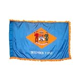 Delaware 3x5ft Nylon Flag with Indoor Pole Hem and Fringe