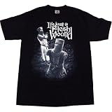 Monty Python and the Holy Grail Black and White Its Just a Flesh Wound Mens T-Shirt