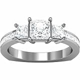18K White Gold Diamond Three-Stone Engagement Ring - 1.40 Ct.