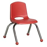 Ecr4kids 10 Inches Kids Room Stack Chair - Chrome Red
