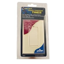 Leviton 6652-1A Decora 500W/500VA 1/6HP Variable Countdown 1 Minute to 18 Hours Electronic Incandescent/Inductive Timer, Single Pole or 3-Way, Almond