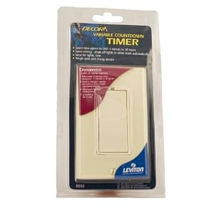 Leviton 6652-1A 500W 500VA 1 6HP-120V, 120 Volt AC 60Hz, Decora, Rotary Dial Variable... by 
