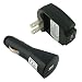 Skque Mp3 Player Accessories Usb Black Car Automobile Charger Wall Home Travel Charger Bundle Kit Set