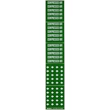 Brady 7059-3C 2-1/4" Height, 2-3/4" Width, 3/4" Or Less Outside Pipe Diameter, B-946 High Performance Vinyl, White On Green Color Self-Sticking Vinyl Pipe Marker Legend "Compressed Air"