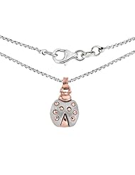 Ze Sterling Silver Rose Gold Lady Bug Pendant Necklace