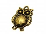 アンティーク チャーム フクロウ 小型 1個 金古美 手芸 パーツ 素材 ハンドメイド ≪ピンキーズショップ≫