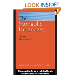 The Mongolic Languages (Routledge Language Family Series)