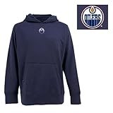 Edmonton Oilers Hooded Sweatshirt - NCAA Antigua Mens Signature Hoodie Navy X-Large