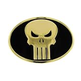 New Series Marvel Comics Punisher Logo Gold Black Enamel 3-D Belt Buckle