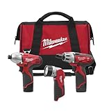 Milwaukee 2490-23 12-Volt Compact Drill, Impact Wrench, and Worklight Combo Kit