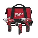 Milwaukee 2490-23 12-Volt Compact Drill, Impact Wrench, and Worklight Combo Kit