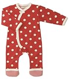 Organics for Kids Spotty Kimono Romper - Red 0 - 5 months