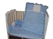 Baby Doll Bedding Solid with Flower Applique Port-a-Crib Bedding Set, Blue