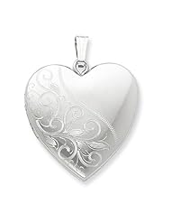 Sterling Silver 24mm Scrolled Heart Family Locket.