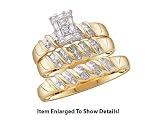 Beautiful Yellow Gold 3pc. Genuine Diamond Set For Him and Her " Size 7 For Her and Size 10 For Him " "