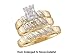 Beautiful Yellow Gold 3pc. Genuine Diamond Set For Him and Her " Size 7 For Her and Size 10 For Him " "