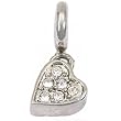 Czech Glass Heart Spring Ring Charm White Plated 14mm
