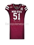 Maroon No. 51 Game Used Mississippi State Nike Football Jersey