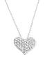 Silver Clear Rhinstone Heart Pendant Necklace Fashion Jewelry