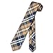 Vesuvio Napoli Narrow NeckTie Skinny Navy Brown White PLAID Men's 2.5