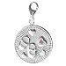 Sterling Silver Medium ITS A GIRL Pink Crystal Celebrations Charm