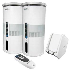 Cables To Go SPK-VELO-W3 Audio Unlimited Premium 900MHz Wireless Indoor/Outdoor Speakers with Remote and Dual Power Transmitter - White (2)