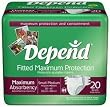 Depend Fitted Maximum Protection Briefs (Formerly Overnite) Size Small/Medium Case/80 (4/20s)