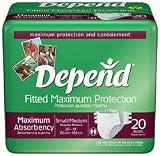 Depend Fitted Maximum Protection Briefs (Formerly Overnite) Size Small/Medium Pk/20