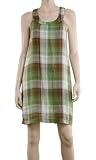 MAXSTUDIO COTTON DOUBLE WEAVE PLAID HALTER DRESS