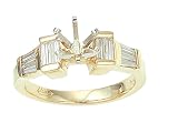 0.55 cts Baguette Diamonds Engagement Ring - Platinum, 14kt White or Yellow Gold