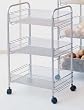 Metal Mesh Rolling Cart (Silver) (24.5"H x 10.5"W x 16.5"D)