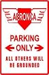 AERONCA PARKING sign * street plane fly pilot