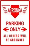 AERONCA PARKING sign * street plane fly pilot