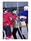 Ice Hockey Referee Attempting to Break Up a Fight Photographic Print, 18