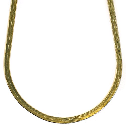 Mega Jewellery 14k Gold Plated Herringbone Chain Necklace 4mm X 20" High Quality