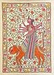 Asian Paintings Madhubani Folk Art Home Decor Organic Color Paper 30 x 22 inches