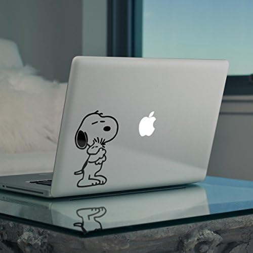 Cartoon Dog With Cartoon Brid huging So Sweet Vinyl Decal Sticker for Apple Macbook Air 11" 13" Apple Macbook Pro 13" 15" 17"