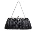 Womens Vintage Satin Pleated Envelope Evening Cocktail Wedding Party Handbag Clutch (17 Colors)