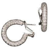 C.Z. Hoop Rhodium (.925) S/S Earring (Holiday Special)