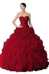 Plus Size Strapless   Lace-Up  Ball Gown Prom Dress/Quinceanera Dress/Wedding Dress  With Ruffles